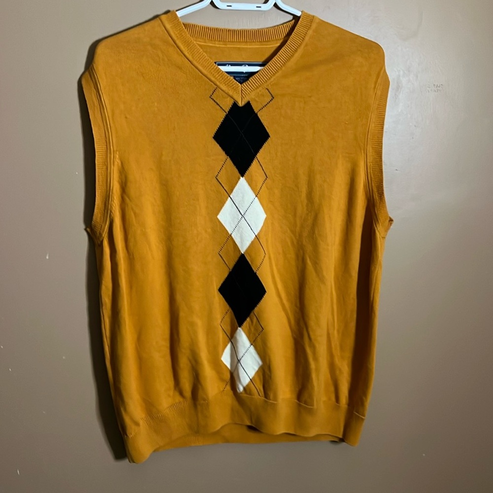 😄Alan Flusser Argyle Sweater Vest Medium
